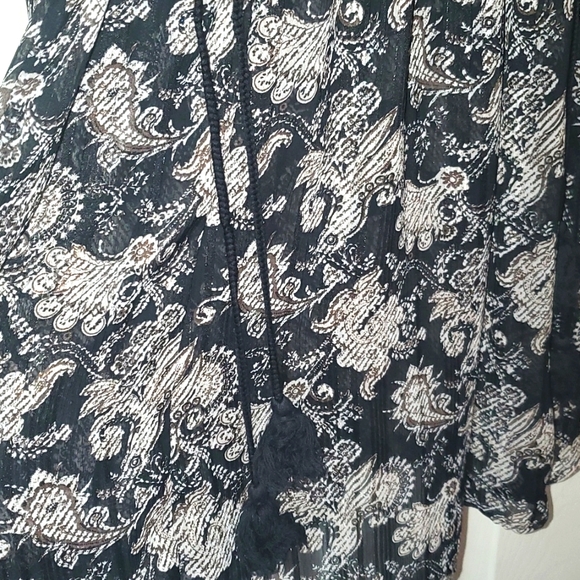 Knox Rose size Medium Black and Silver‎ Swirl Print Dress - Picture 3 of 9